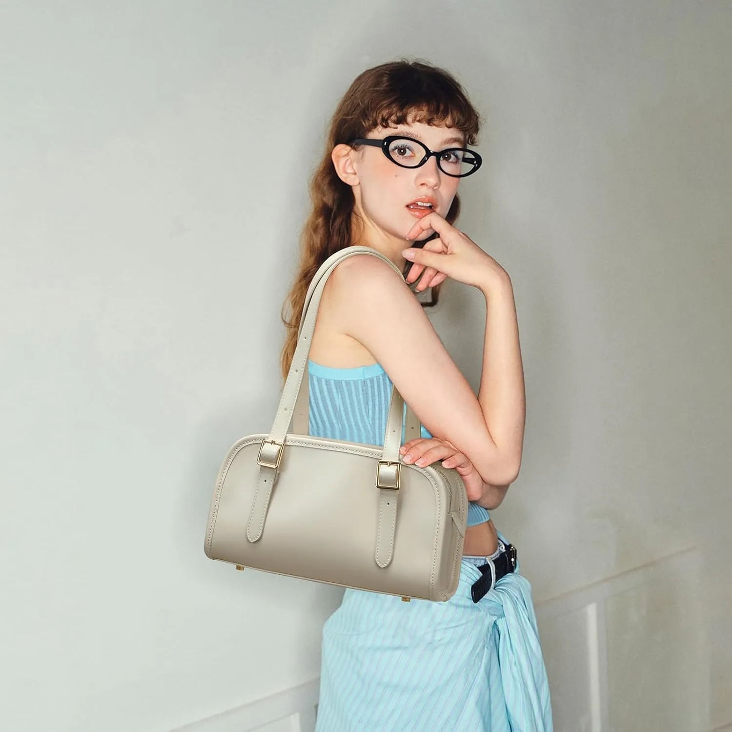 Keyli Fashion Shoulder Bags Purses for Women Vegan Leather Zipper Closure Hobo Handbags Clutch with Adjustable Strap