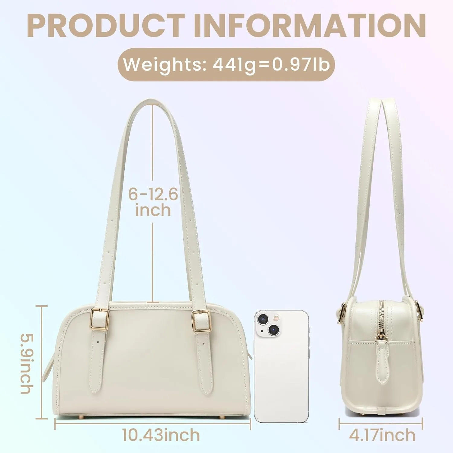 Keyli Fashion Shoulder Bags Purses for Women Vegan Leather Zipper Closure Hobo Handbags Clutch with Adjustable Strap