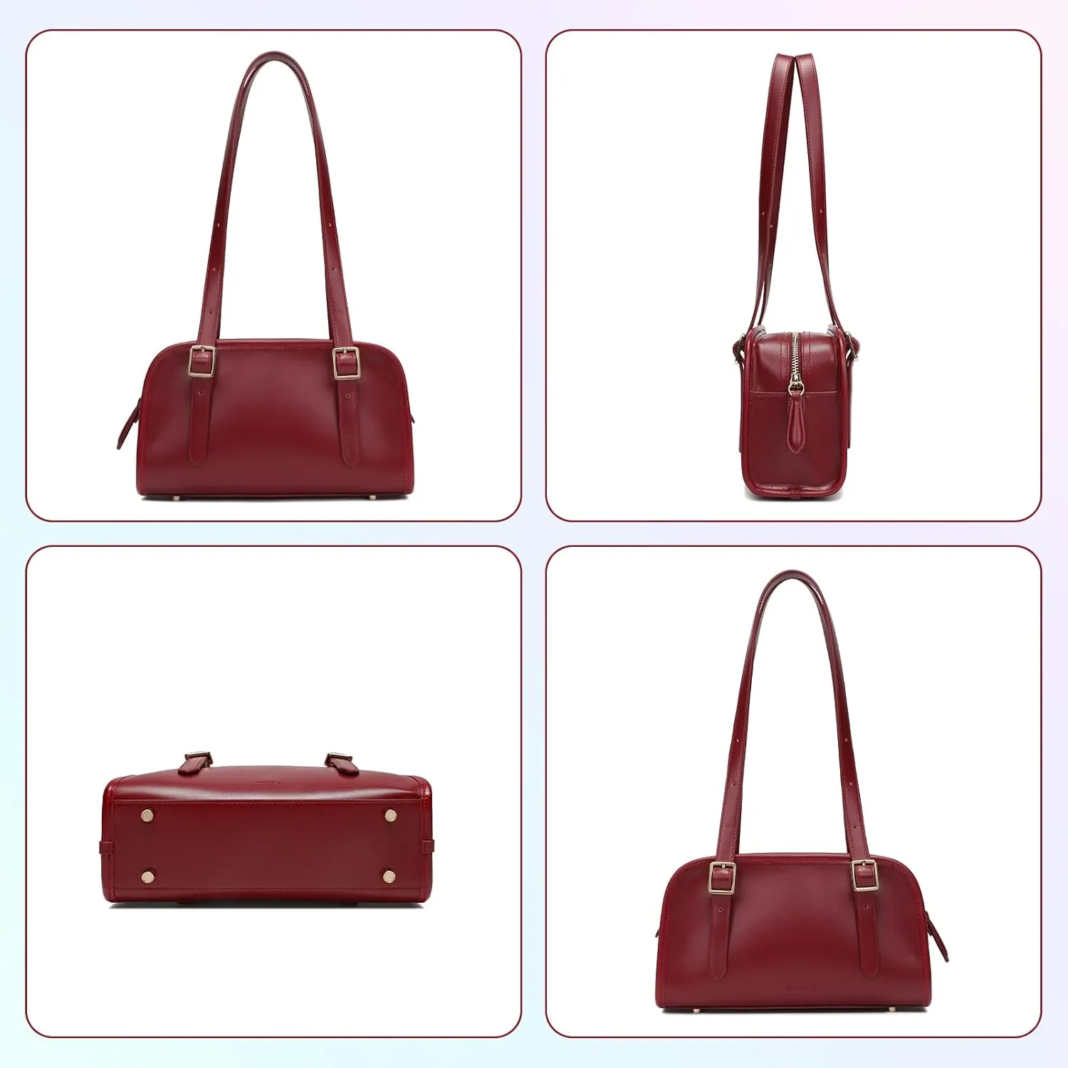Keyli Fashion Shoulder Bags Purses for Women Vegan Leather Zipper Closure Hobo Handbags Clutch with Adjustable Strap
