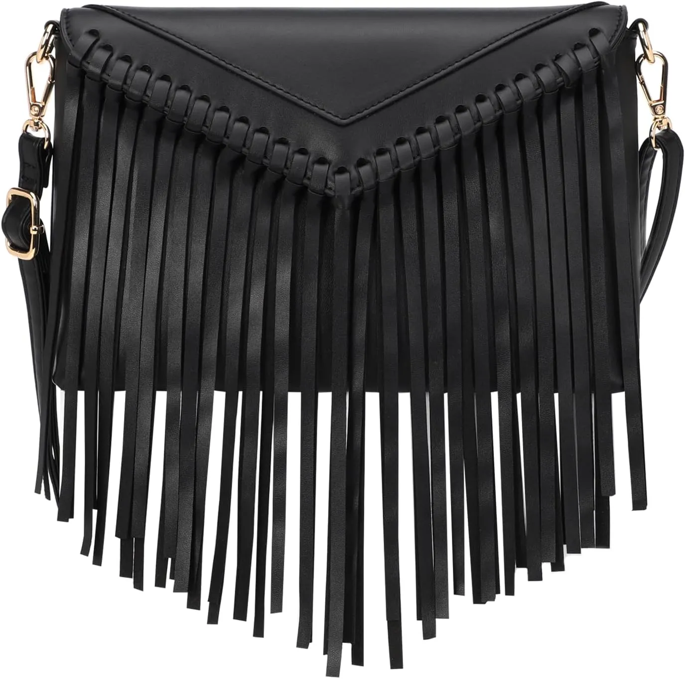 KouLi Buir Tassel Crossbody Purse for Women PU Leather Western Hobo Fringe Handbag Shoulder Bag