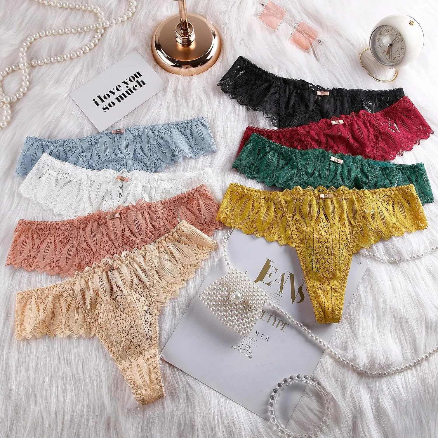 Lace Thong Sexy Cheeky Panties for Women Lace Criss Cross Underwear High Elastic Soft Panties