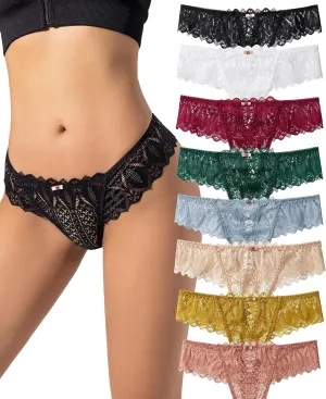 Lace Thong Sexy Cheeky Panties for Women Lace Criss Cross Underwear High Elastic Soft Panties