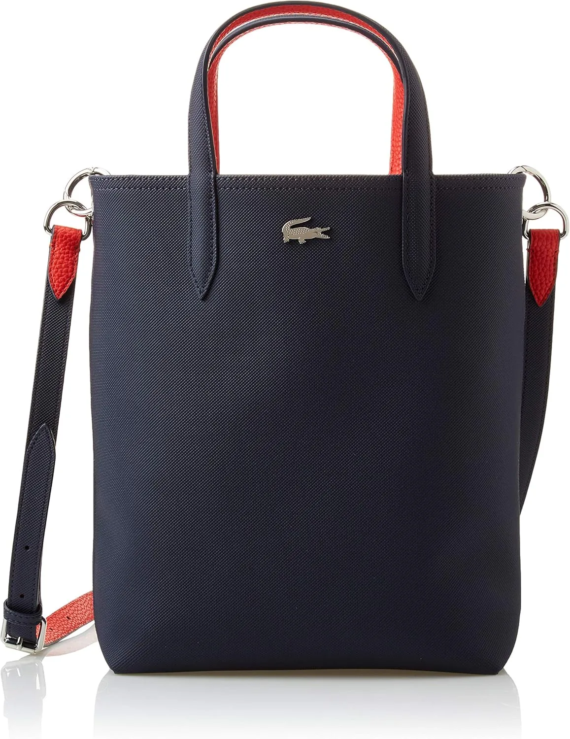 Lacoste Anna Reversible Coated Canvas Tote Bag and Detachable Pouch