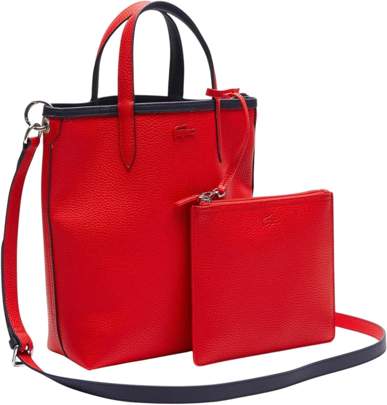 Lacoste Anna Reversible Coated Canvas Tote Bag and Detachable Pouch