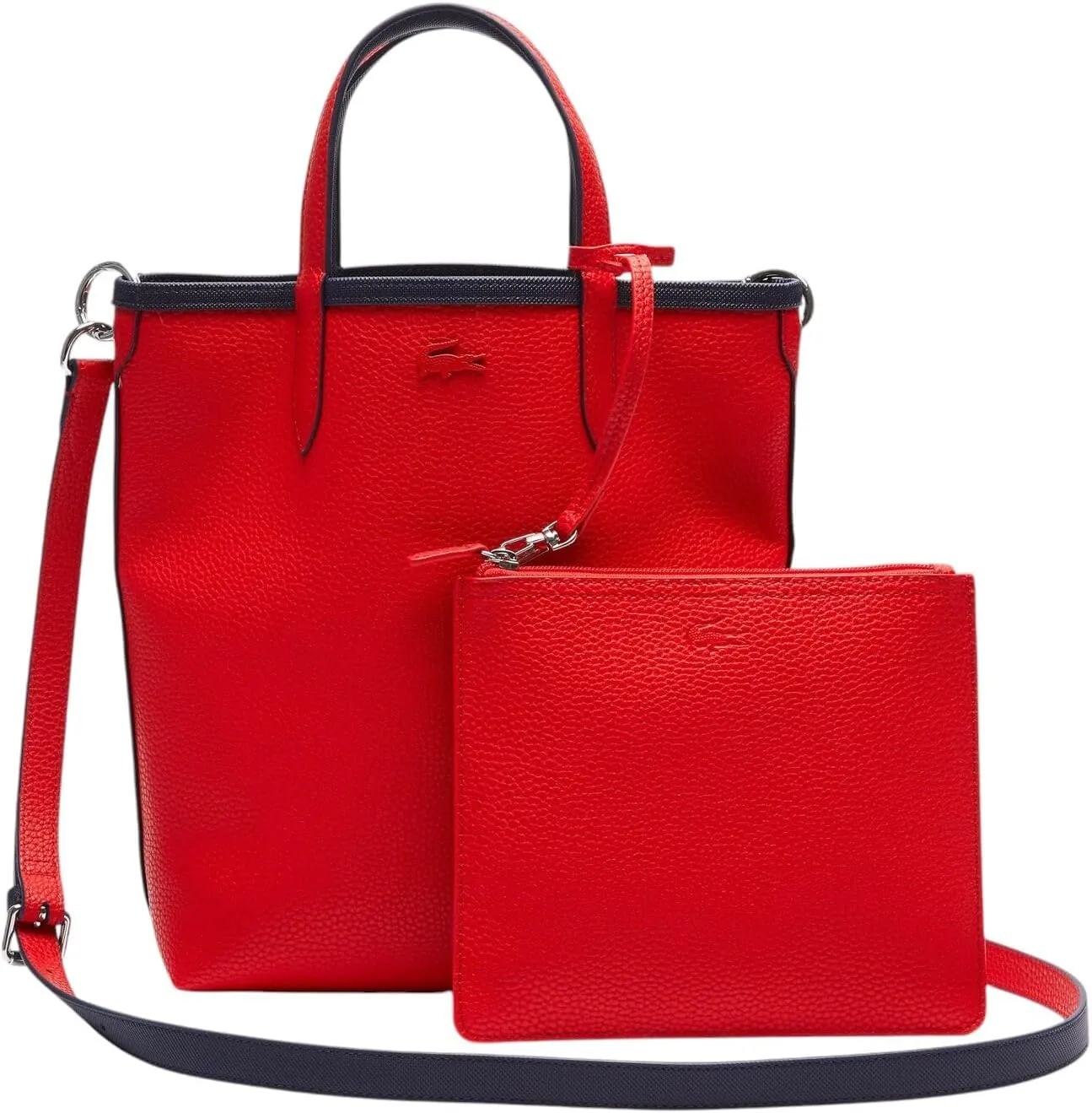 Lacoste Anna Reversible Coated Canvas Tote Bag and Detachable Pouch