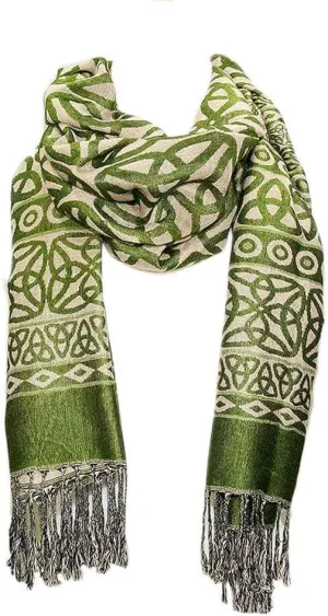 Ladies Celtic Heritage Scarf, Celtic Pattern, 70 x 27 inches, Cotton Blend