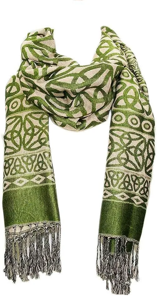 Ladies Celtic Heritage Scarf, Celtic Pattern, 70 x 27 inches, Cotton Blend