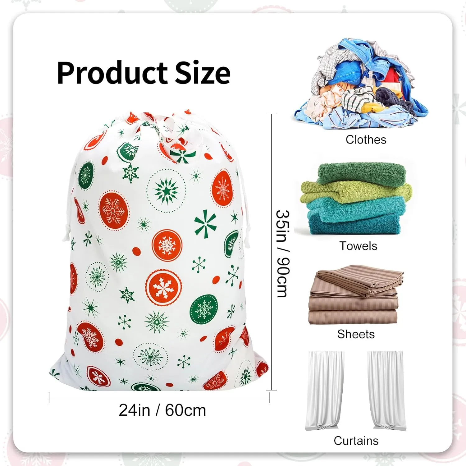 Large Christmas Gift Bags, Reusable Extra Large Gift Bag Jumbo Xmas Holiday Santa Present Bags Sacks, Laundry Bag With Handles, White (M, 2 Pack)
