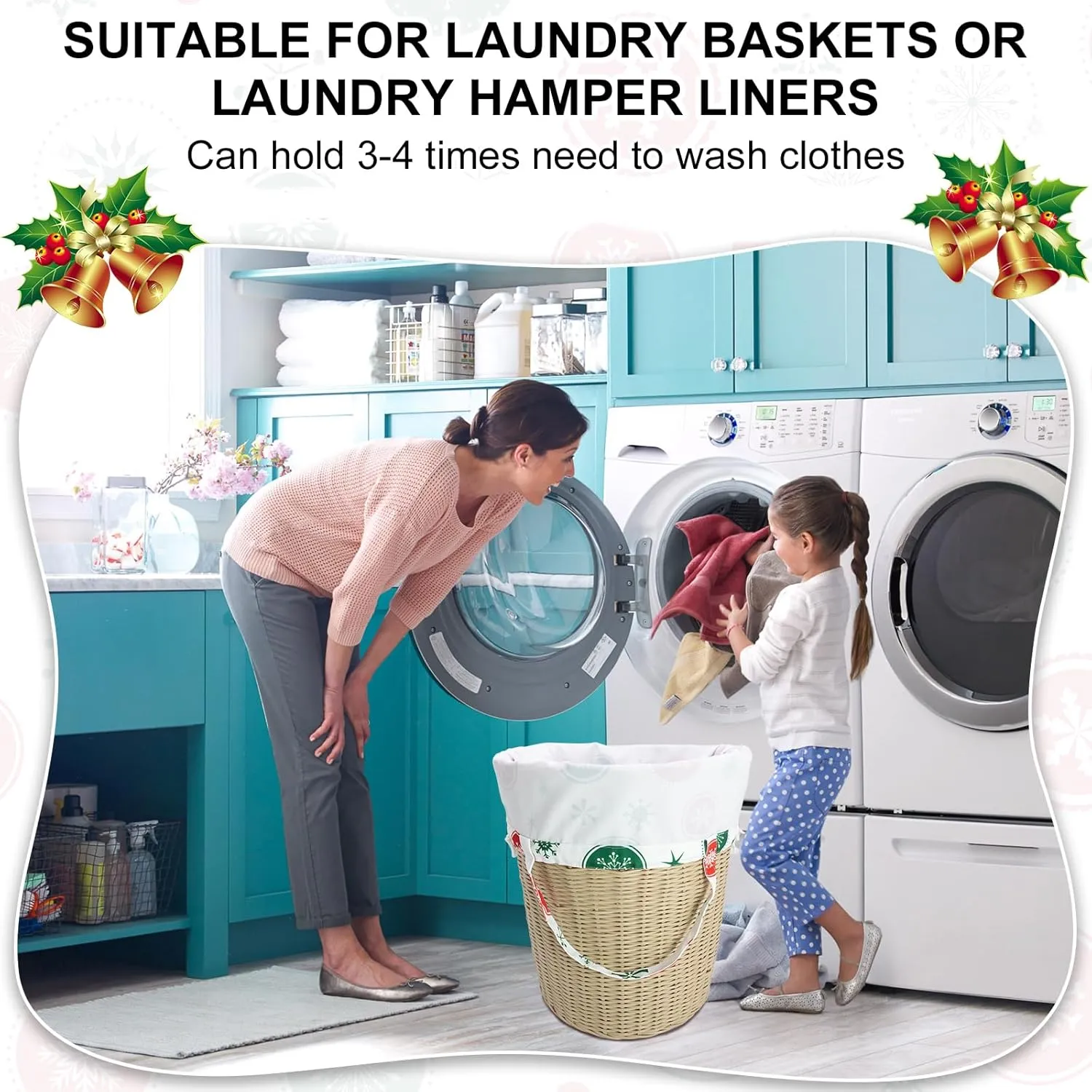 Large Christmas Gift Bags, Reusable Extra Large Gift Bag Jumbo Xmas Holiday Santa Present Bags Sacks, Laundry Bag With Handles, White (M, 2 Pack)