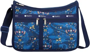 LeSportsac Carousel Chords Deluxe Everyday Crossbody Bag   Cosmetic Bag, Style 7507/Color E480, Whimsical Playful Design – Adorable Carousel Horses, Dogs & Cats, Butterflies, Bows & Floral Bouquets