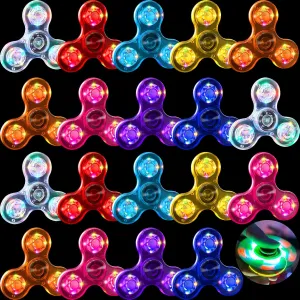 Lewtemi Fidget Light up Spinners Bulk LED Hand Fidget Adults Glow in The Dark Spinners Valentines Gifts Goodie Bag Stuffers School Prize Return Gift (20 Pcs)