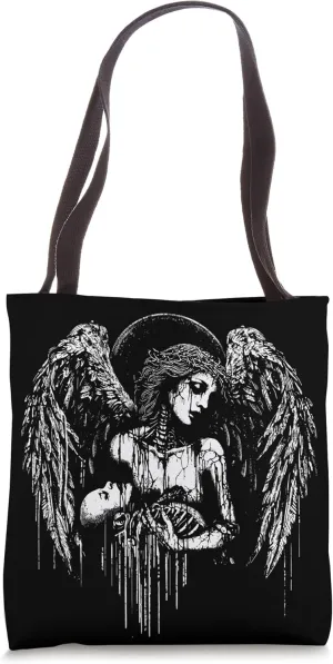 Lilith Innana Mesopotamian Goddess Holding Baby Angel Grungy Tote Bag