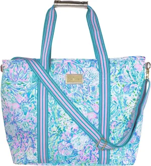 Lilly Pulitzer Picnic and Beach Cooler, Insulated Cooler Bag with Adjustable Shoulder Strap and Zippered Top, Large Soft Cooler for Groceries or Travel, Soleil It On Me