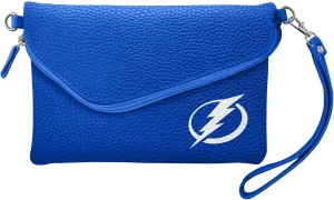 Littlearth womens NHL Tampa Bay Lightning Pebble Fold Over Crossbody Purse, Team Color, 6”x 9" x 0.75”