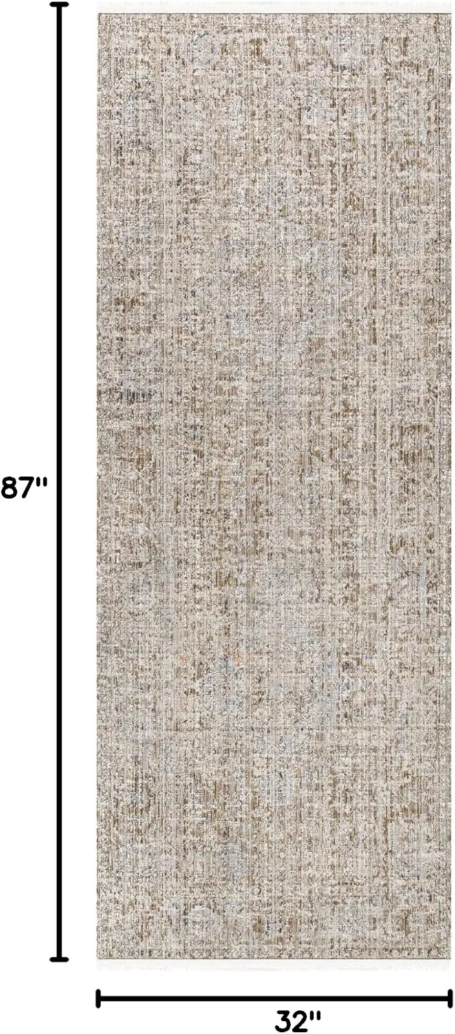 Livabliss x Becki Owens Margaret Washable Outdoor Runner Area Rug, 2'7" x 7'3", Taupe/Brown