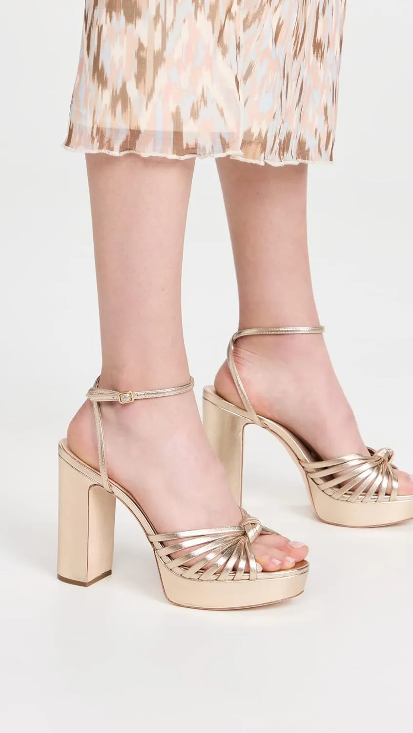 Loeffler Randall Women's Rivka Leather Knot Platform Sandals