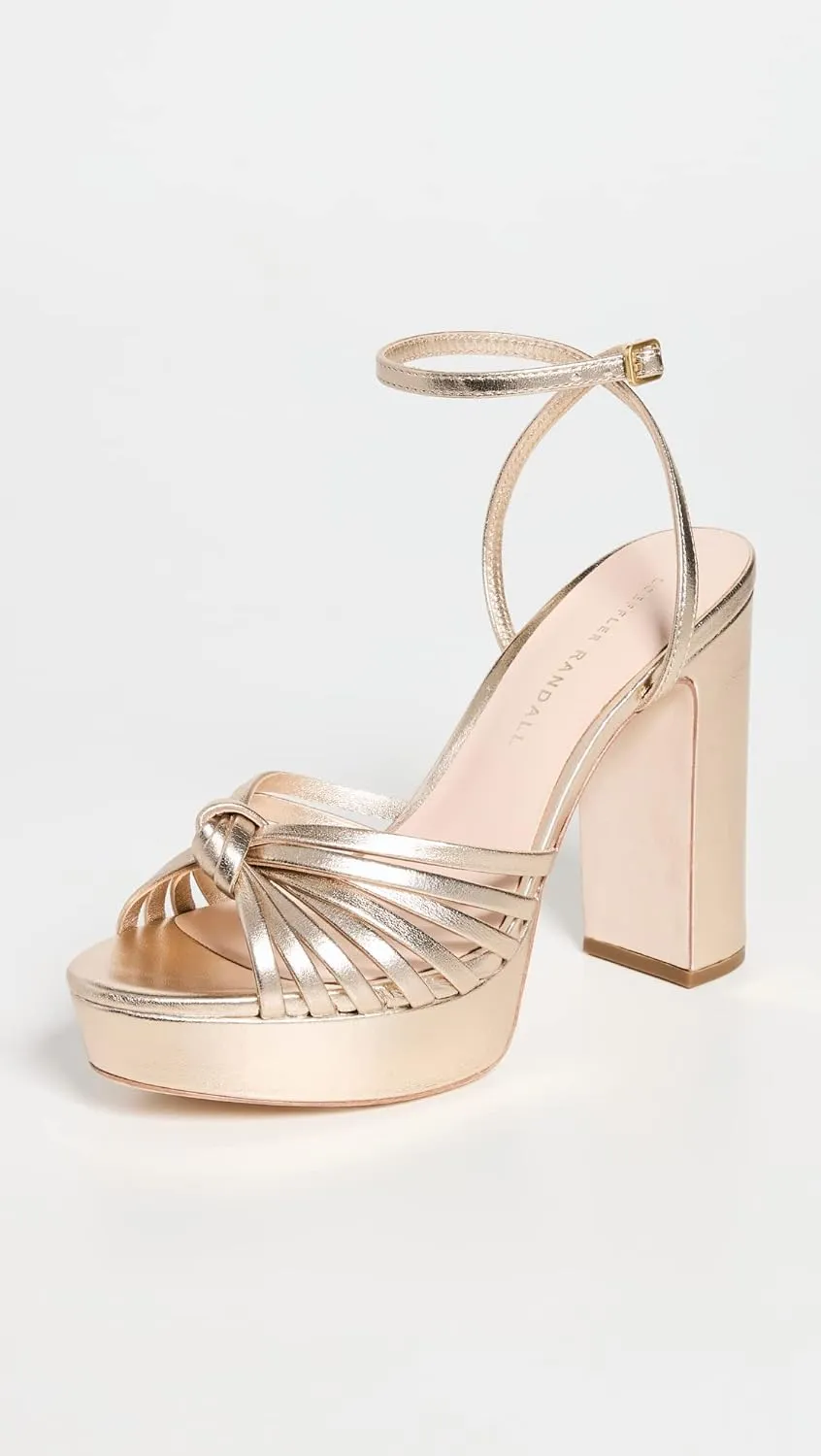 Loeffler Randall Women's Rivka Leather Knot Platform Sandals