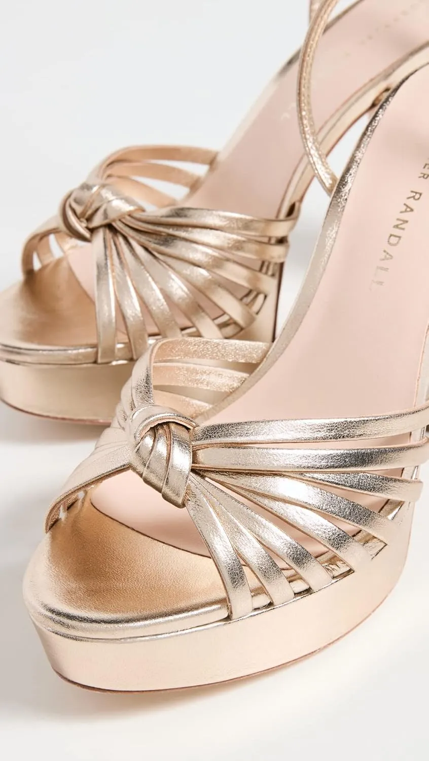 Loeffler Randall Women's Rivka Leather Knot Platform Sandals