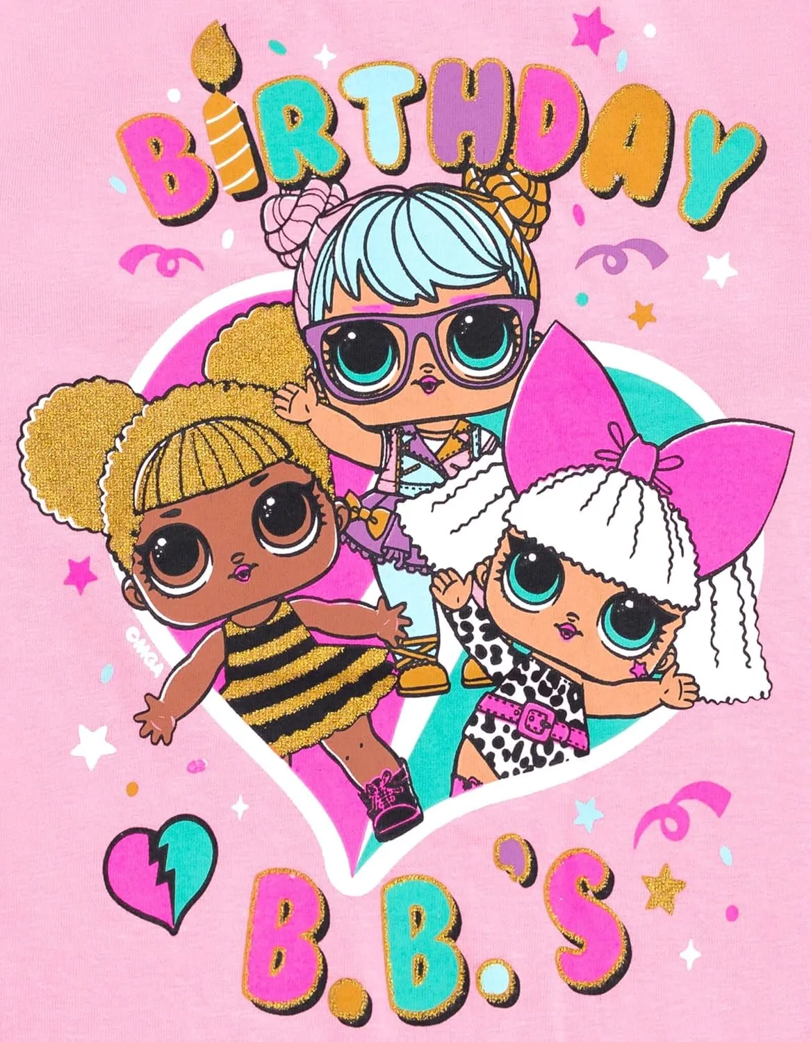 L.O.L. Surprise! Diva Bon Bon Queen Bee Neon QT Birthday Girls T-Shirt Little Kid to Big Kid