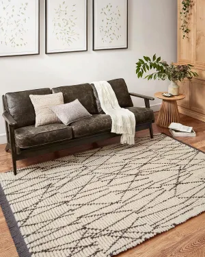 Loloi Chris Loves Julia Alice Collection ALI-01 Cream/Dark Grey 2'-7" x 8'-0" Runner Rug