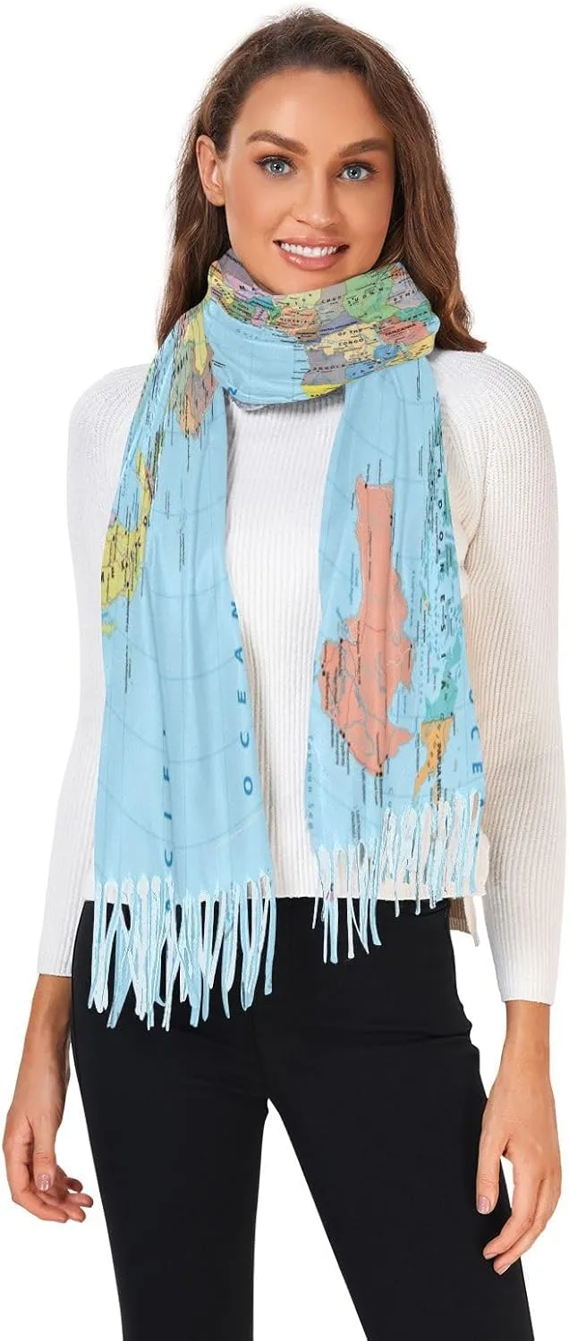 Long Scarves for Women with Fringe,Super Soft Cashmere Feel Scarf Wraps and Pashminas for Women Ladies Girls