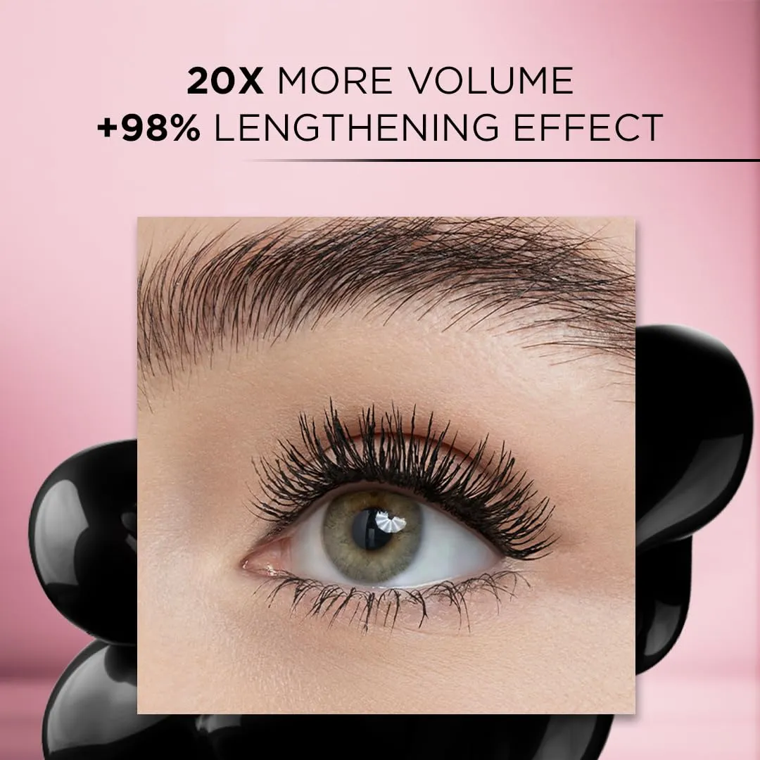 L'Oreal Paris Makeup Voluminous Lash Paradise Mascara, Voluptuous Volume, Intense Length, Feathery Soft Full Lashes, No Flaking, No Smudging, No Clumping, Black Brown, 2 Count, Packaging May Vary