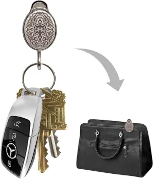 Lucky Line Purse Charm Keychain, womens Key Clip for Purse, Mandala (49501) Small