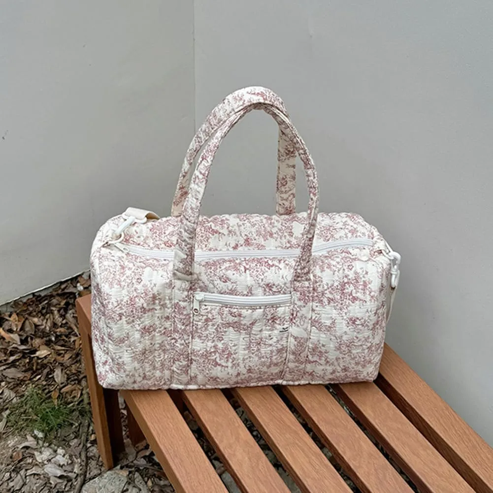 Lushandy Large Diaper Bag Tote, Cute Diaper Bag Puffer Travel Diaper Bag with Long Stap Hospital Bag Maternity Bag Nurse Bag