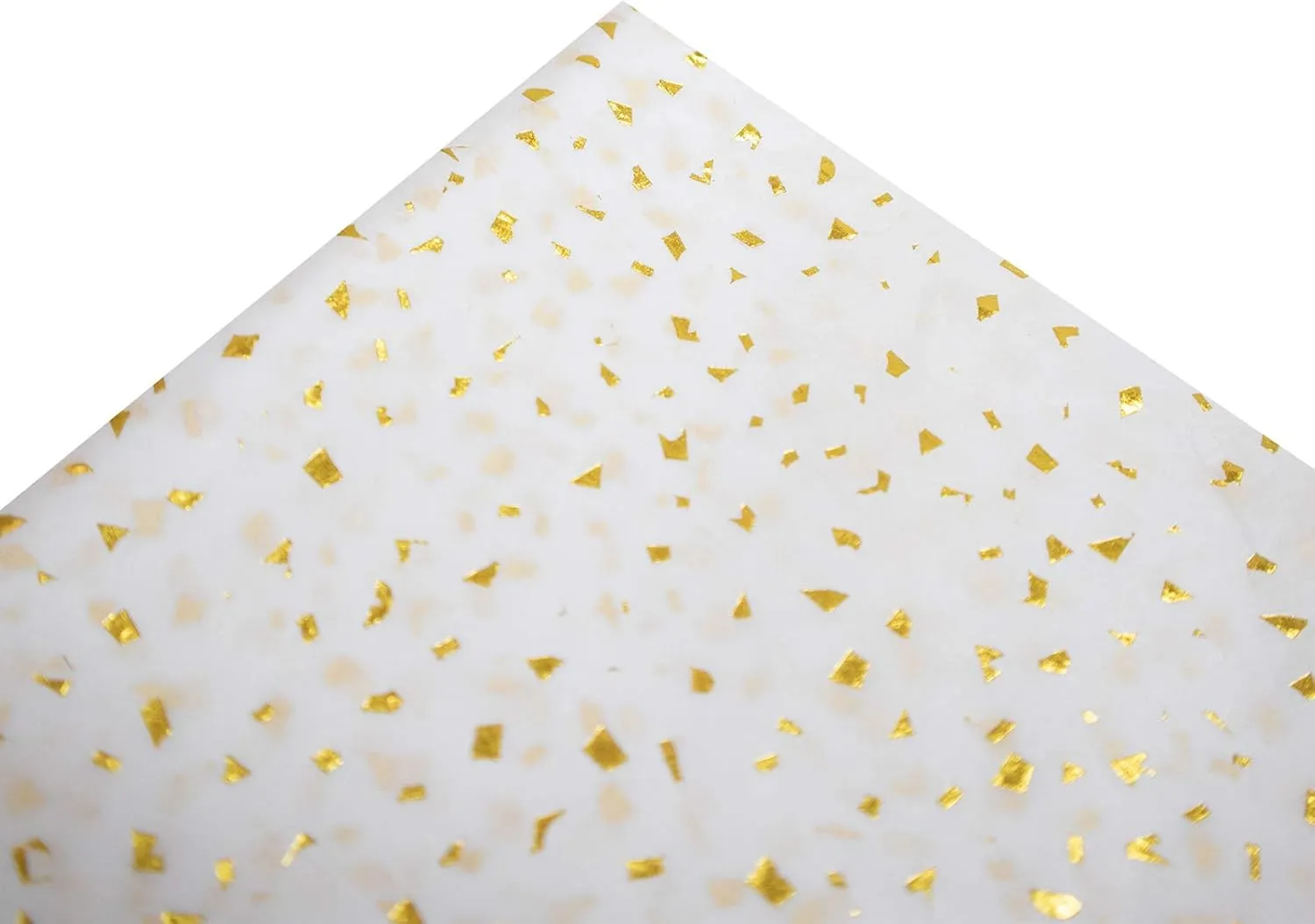 Made in USA 50-Sheet Hot Stamp Glitter Gift Tissue Paper Pack, 20" X 30" (Gold on White)