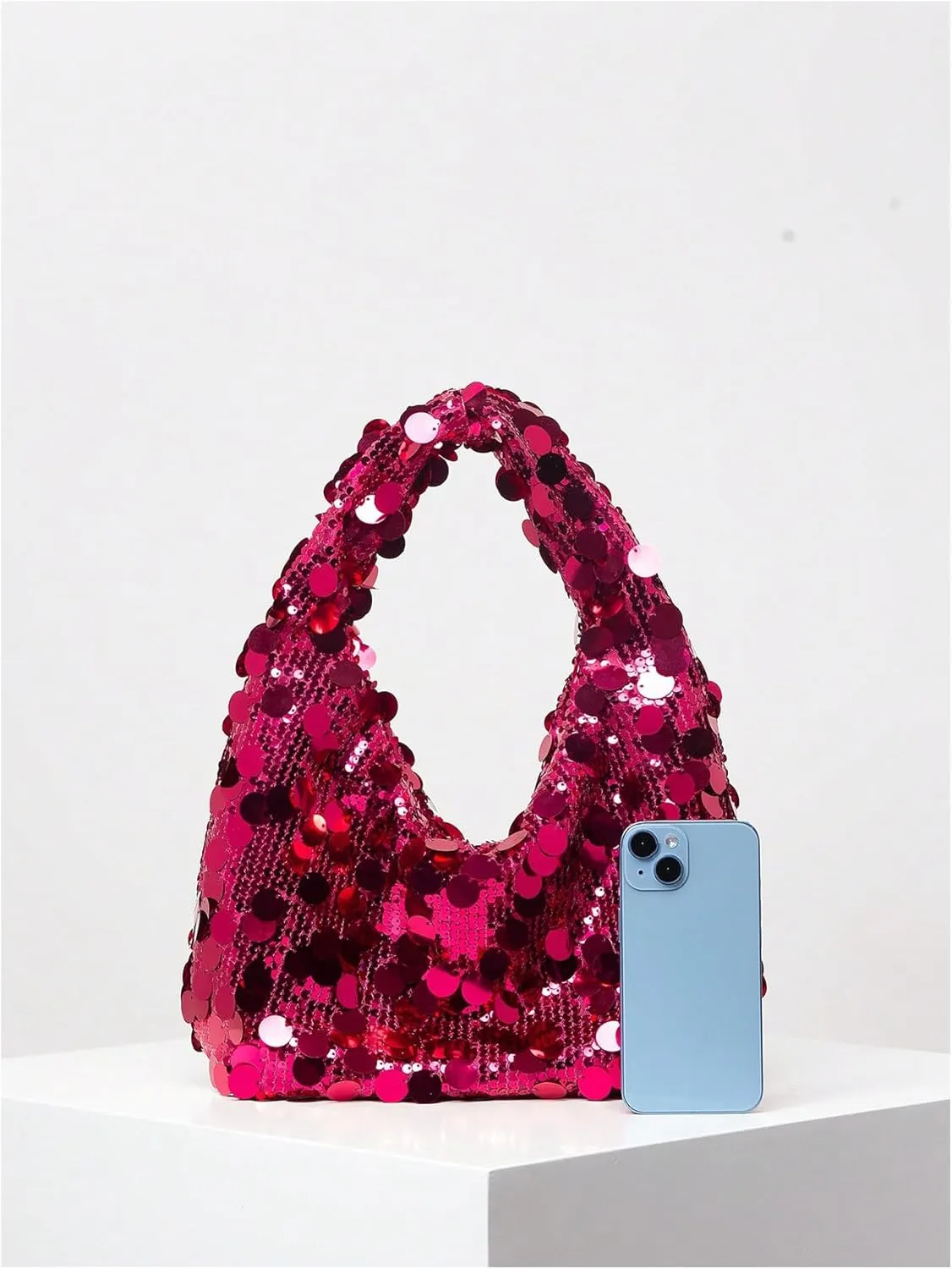 MakeMeChic Women's Sequin Tote Bags Shoulder Bags Top Handle Bag Elegant Handbag