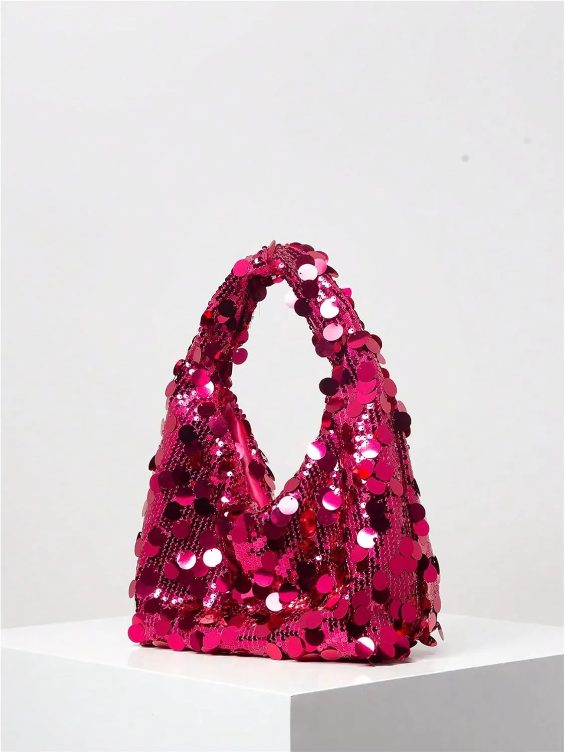 MakeMeChic Women's Sequin Tote Bags Shoulder Bags Top Handle Bag Elegant Handbag