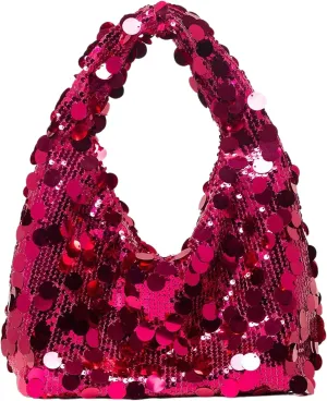 MakeMeChic Women's Sequin Tote Bags Shoulder Bags Top Handle Bag Elegant Handbag