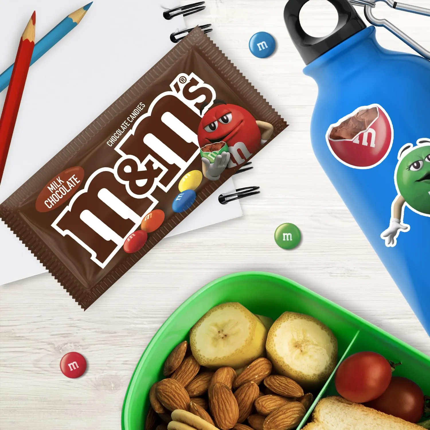 M&M'S Milk Chocolate Candy, Full Size 1.69 oz Bag, Pack of 36 Bulk Candy Chocolate