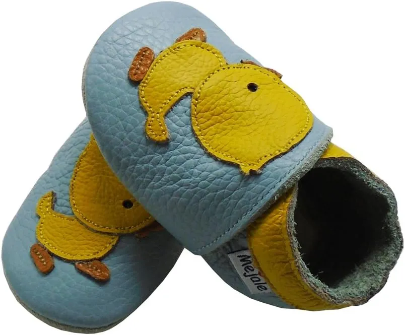 Mejale Baby Shoes Soft Sole Leather Crawling Moccasins Cartoon Star Infant Toddler First Walker Slippers