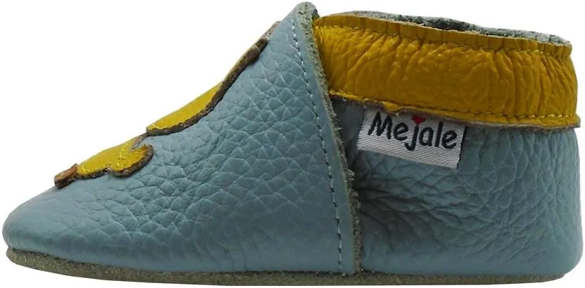Mejale Baby Shoes Soft Sole Leather Crawling Moccasins Cartoon Star Infant Toddler First Walker Slippers