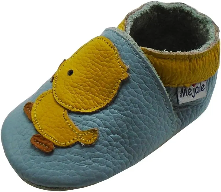 Mejale Baby Shoes Soft Sole Leather Crawling Moccasins Cartoon Star Infant Toddler First Walker Slippers
