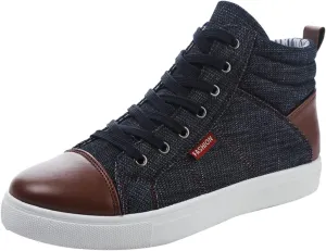 Men Shoes Fashion Casual Canvas Shoes Denim Cloth Top High Top Sports Canvas Shoes Leather Mens Boot