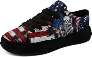 Men's Gothic Skull Fashion Sneakers Casual Skateboarding Canvas Shoes for Women Streetwear Trendy Comfort Walking Shoes