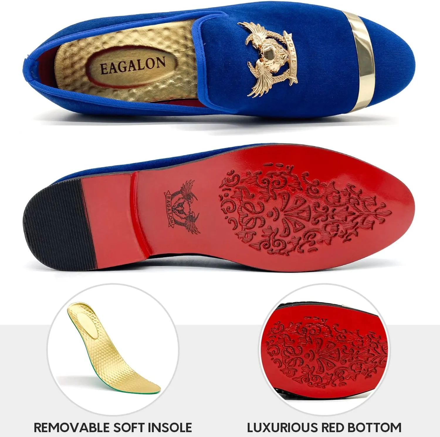 Men's Loafers Vintage Slip on Suede Dress Shoes Velvet Dress Loafers Size 7-13