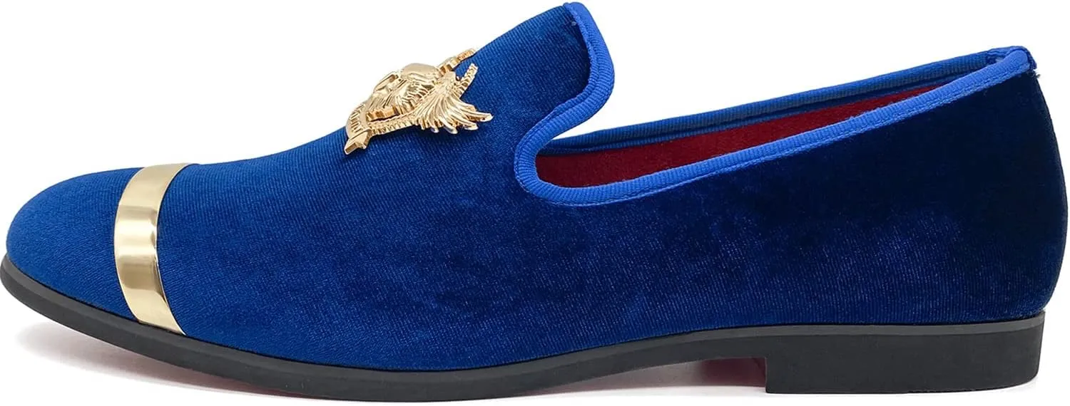 Men's Loafers Vintage Slip on Suede Dress Shoes Velvet Dress Loafers Size 7-13