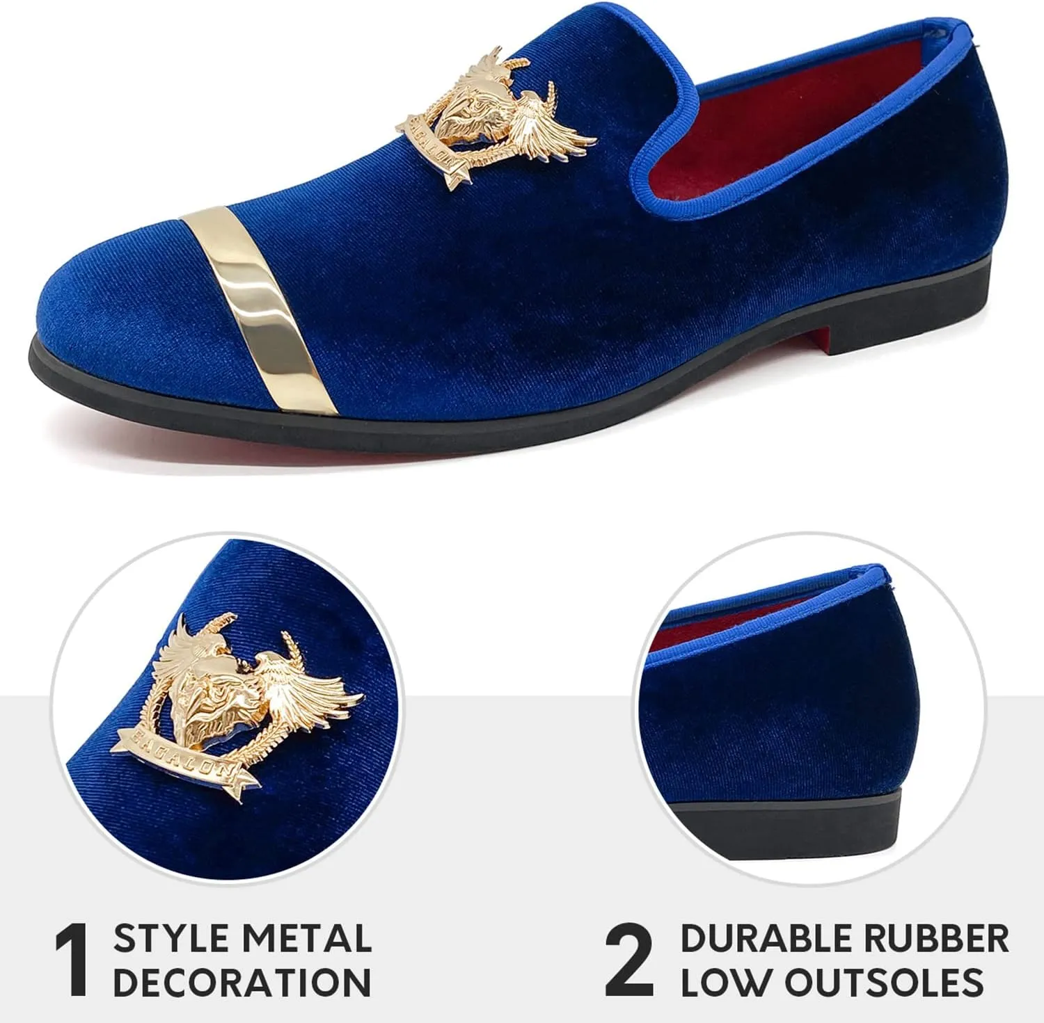 Men's Loafers Vintage Slip on Suede Dress Shoes Velvet Dress Loafers Size 7-13