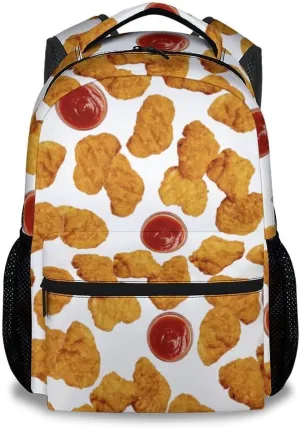 Mercuryelf School Backpack for Boys - 17 Inch Large Capacity Kid Backpack for School, Travel and Camp - Lightweight Durable Chicken Nugget Bookbag