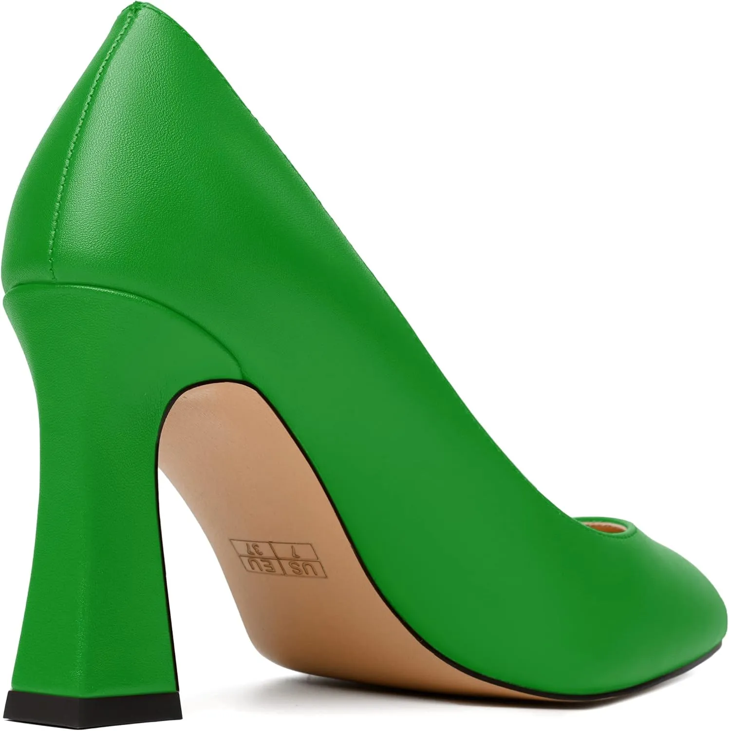 MERRORI Women's High Chunky Heels Dress Slip On Closed Toe Pointed Toe Evening Matte Heel Pumps Shoes 3.3 Inch