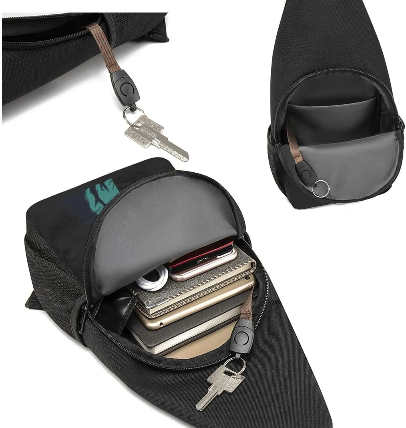 MF Hip Hop Music Rapper Sling Bag Chest Shoulder Backpack Crossbody Bags for Men Women Hiking Daypack Multipurpose Cross Body Chest Bag, Mf Doom-13