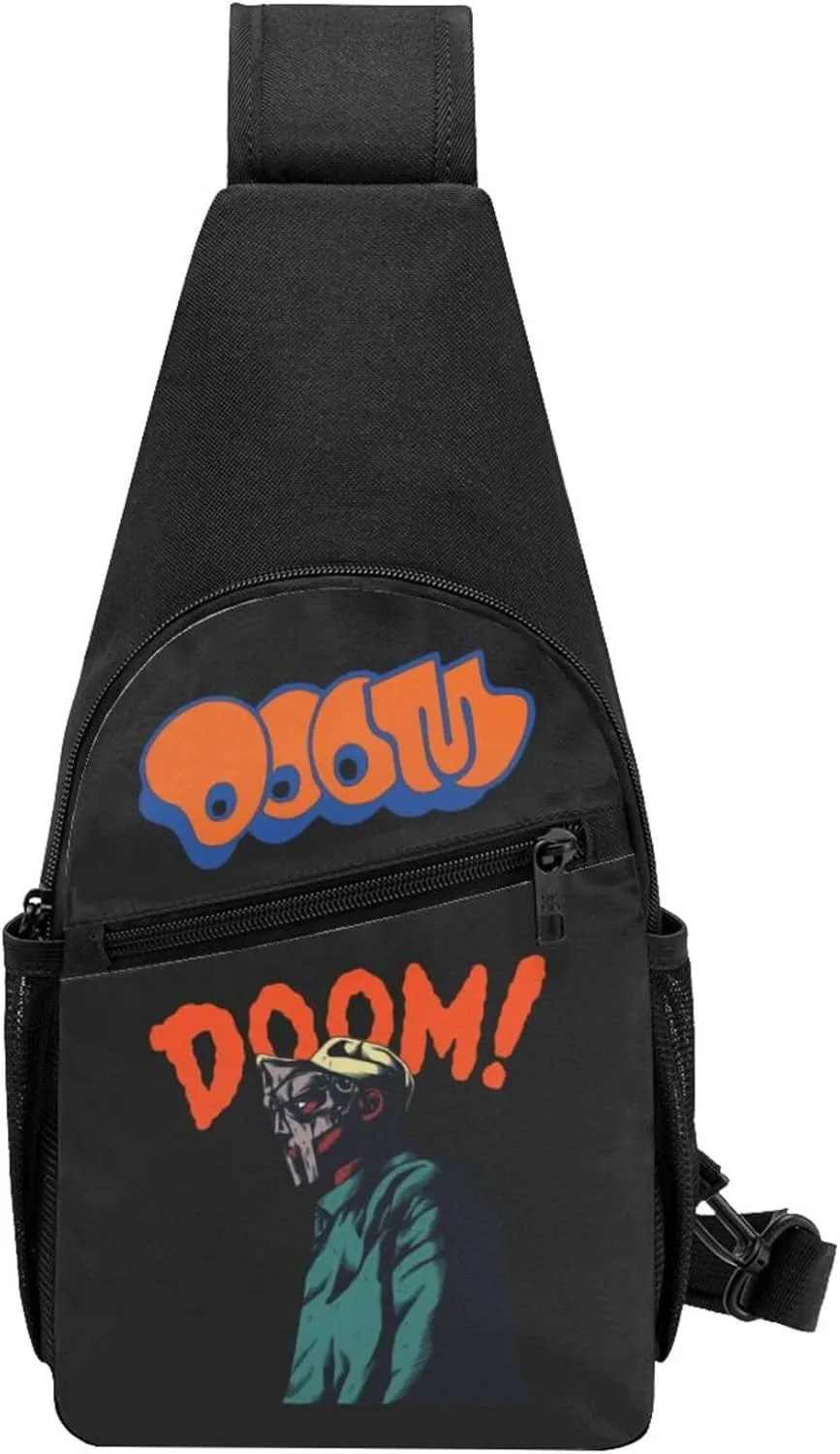 MF Hip Hop Music Rapper Sling Bag Chest Shoulder Backpack Crossbody Bags for Men Women Hiking Daypack Multipurpose Cross Body Chest Bag, Mf Doom-13