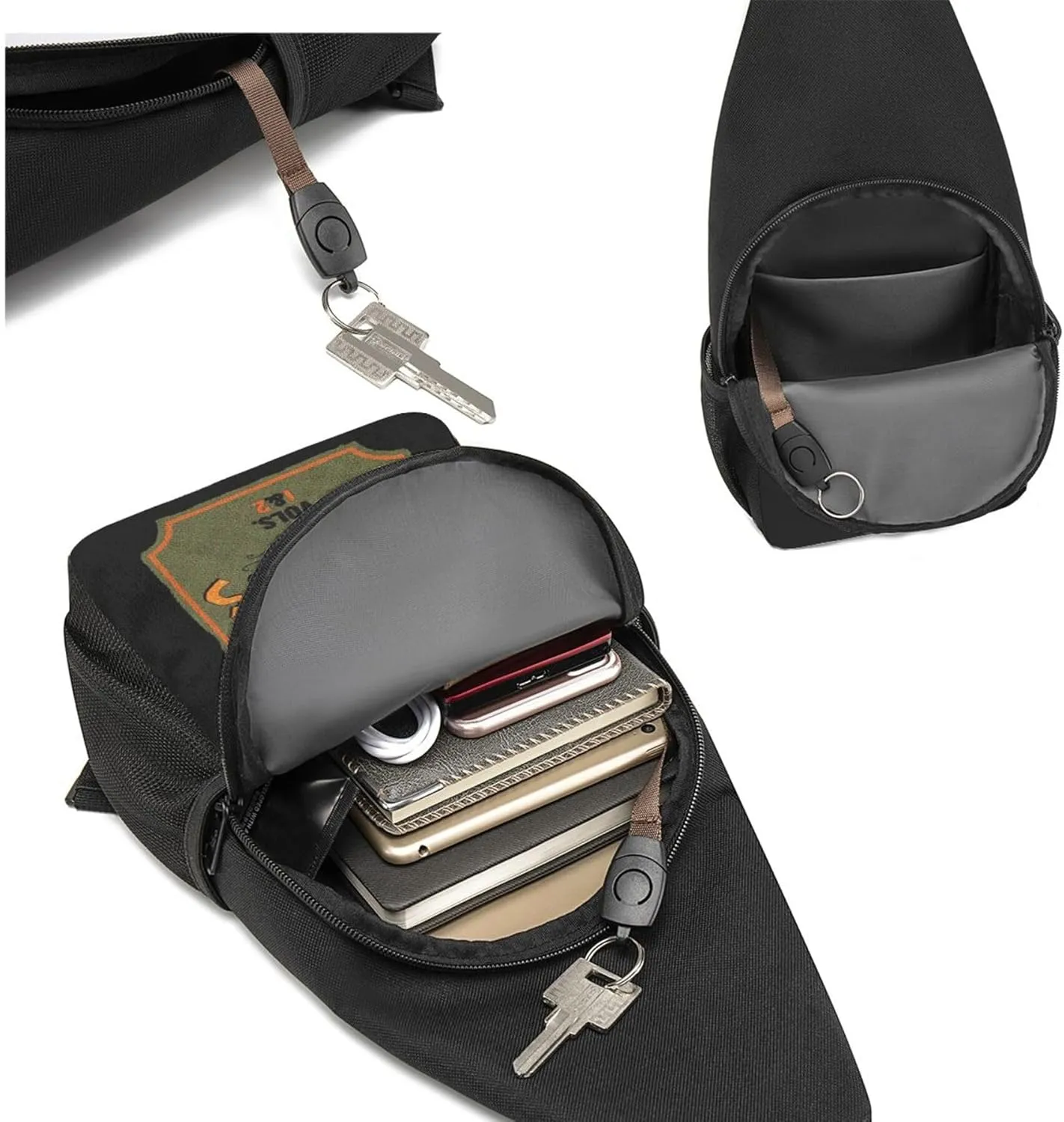 MF Hip Hop Music Rapper Sling Bag Chest Shoulder Backpack Crossbody Bags for Men Women Hiking Daypack Multipurpose Cross Body Chest Bag