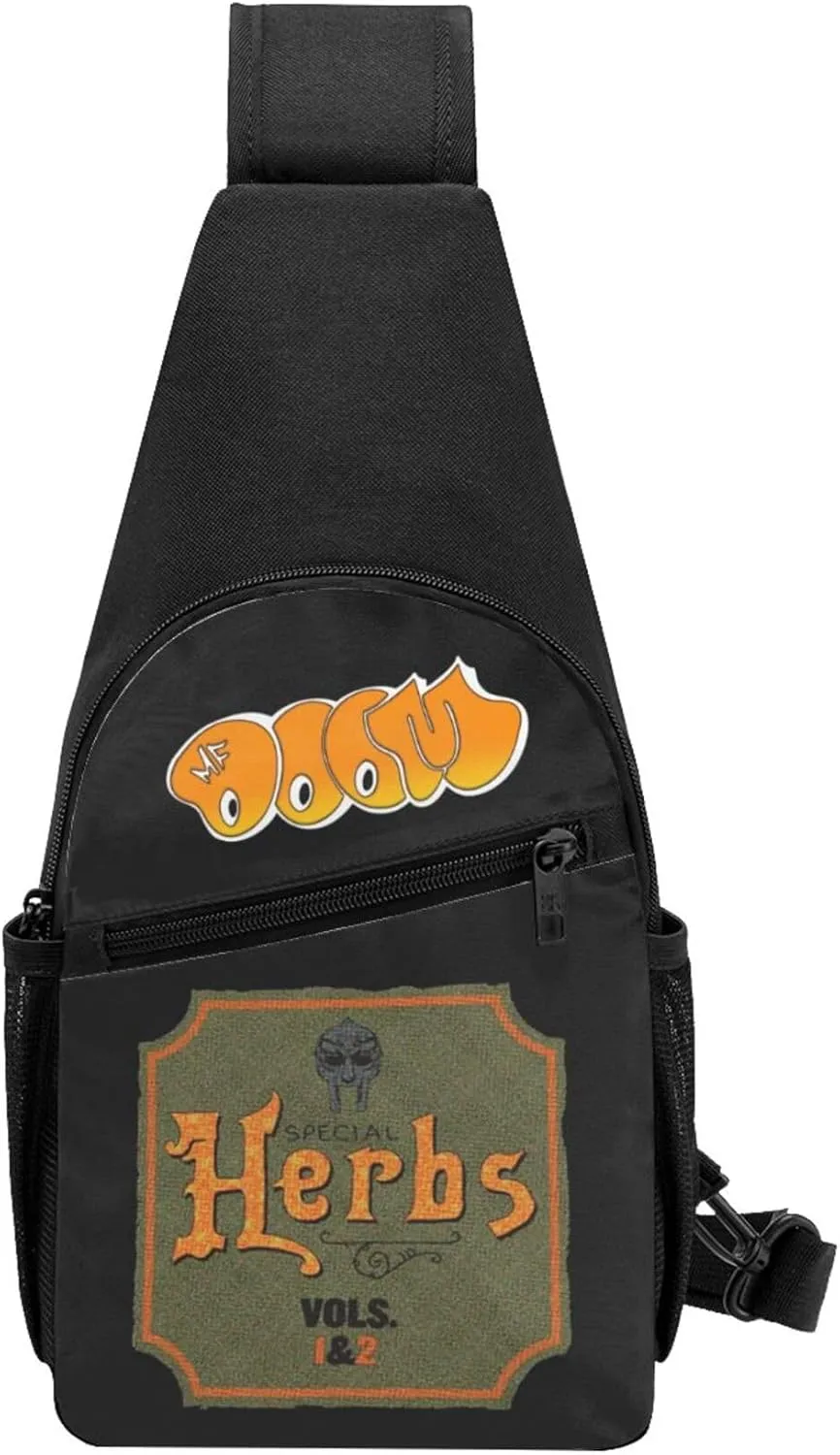 MF Hip Hop Music Rapper Sling Bag Chest Shoulder Backpack Crossbody Bags for Men Women Hiking Daypack Multipurpose Cross Body Chest Bag