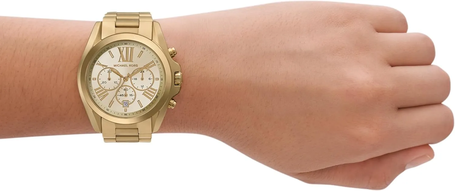 Michael Kors Bradshaw Women's Watch, Stainless Steel Chronograph Watch for Women with Steel or Leather Band