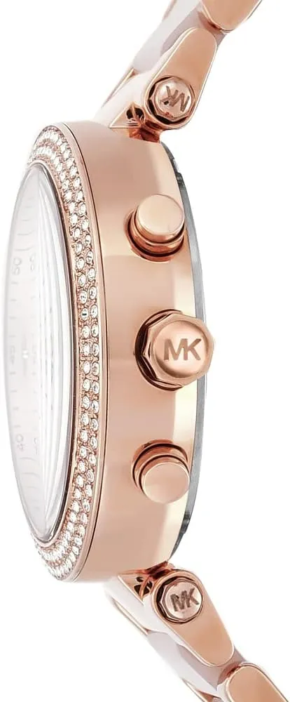 Michael Kors Parker Women's Watch, Stainless Steel and Pavé Crystal Watch for Women with Steel, Leather, or Silicone Band