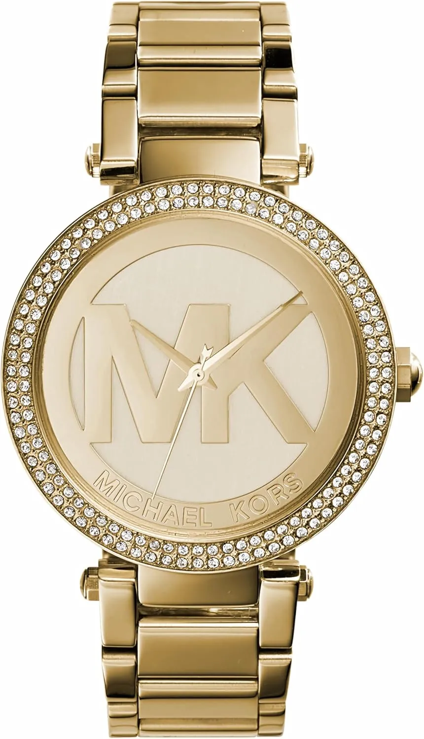 Michael Kors Parker Women's Watch, Stainless Steel and Pavé Crystal Watch for Women with Steel, Leather, or Silicone Band